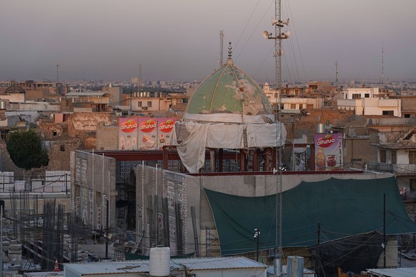 Five ISIS bombs found hidden in Grand Al-Nuri Mosque in Mosul, Iraq - 29 Jun 2024 A general view of the Grand Al-Nuri Mosque after it was evacuated due to the discovery of 5 explosive devices inside i ...