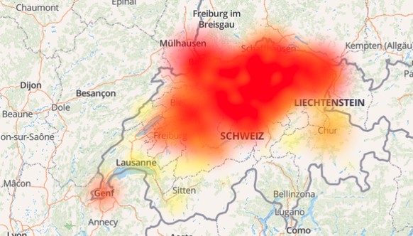 Die Problemmeldungen auf allestörungen.ch.