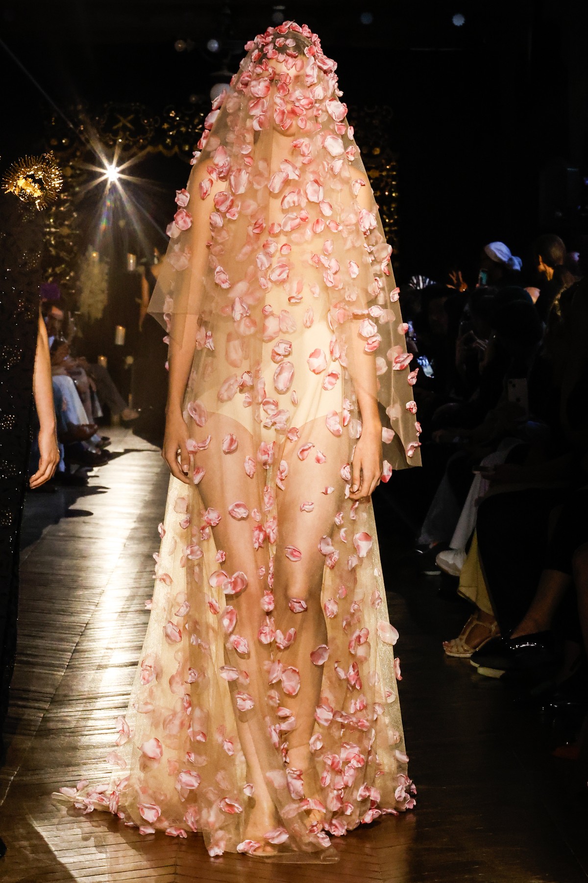 epa12225237 A model presents a creation from the Haute Couture Autumn/Winter 2025/2026 collection by Spanish designer Juana Martin during Paris Fashion Week, in Paris, France, 08 July 2025. The presen ...
