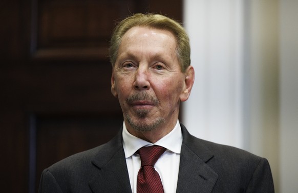 epa11843507 Oracle CEO Larry Ellison is seen in the Roosevelt Room of the White House in Washington, DC, USA, 21 January 2025. US President Donald Trump was joined by the leaders of OpenAI, Softbank,  ...
