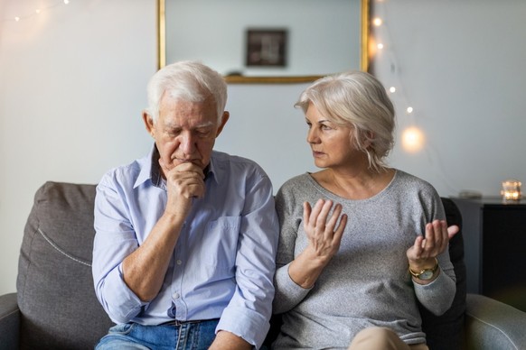 Old Man and Woman in Living Room