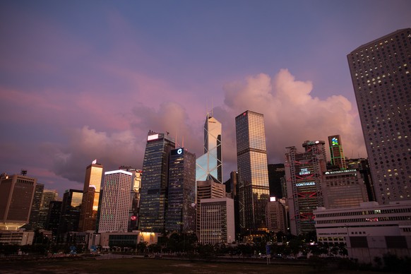 epa08547547 Commercial buildings sit in Admiralty district in Hong Kong, China, 15 July 2020. According to a recent report Hong Kong is caught in the middle of ongoing China-US disputes and will suffe ...