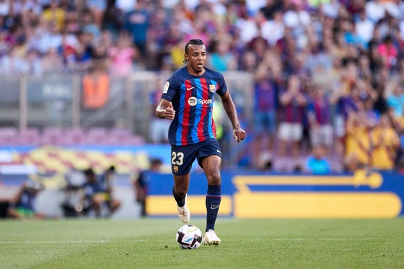 August 28, 2022, BARCELONA, BARCELONA, SPAIN: Jules Kounde of FC Barcelona, Barca in action during the La Liga Santander match between FC Barcelona and Real Valladolid CF at Spotify Camp Nou on August ...