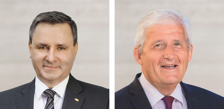 WAHLEN 2019 - STAENDERAT - 2. WAHLGANG KANTON BERN - Werner Salzmann (neu), SVP, links und Hans Stoeckli (bisher), SP, rechts. (KEYSTONE/Parteien/Handout) === COMBO, HANDOUT, NO SALES ===