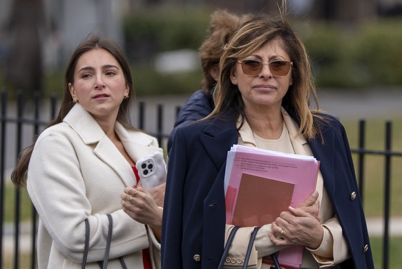 FOX Business Network anchor Maria Bartiromo, right, arrives at the White House, Thursday, March 6, 2025, in Washington. (AP Photo/Alex Brandon)
Maria Bartiromo