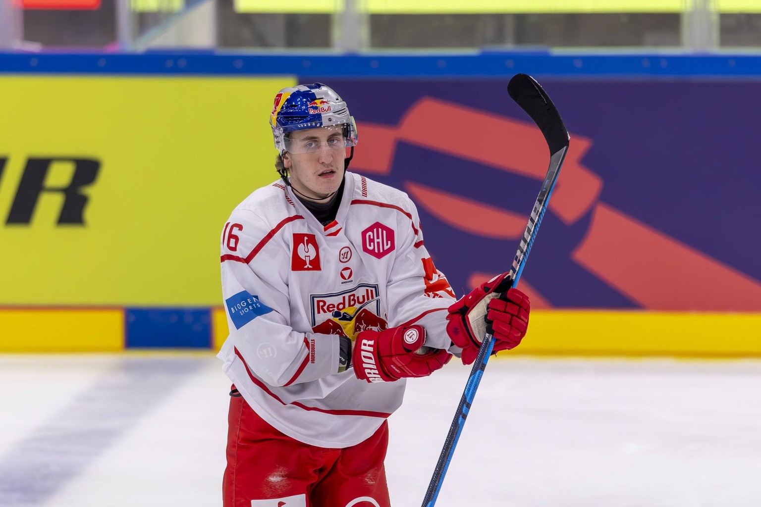 Ingolstadt, Deutschland 12. November 2025: Champions Hockey League - 1/8 Finale 2025/2026 - ERC Ingolstadt vs. Red Bull Salzburg Im Bild: Luca Auer Salzburg Saturn Arena Bayern *** Ingolstadt, Germany ...
