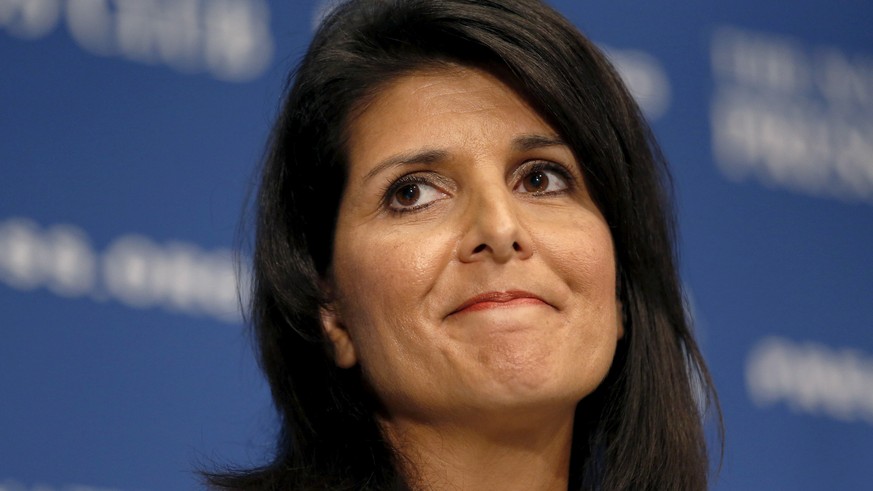 FILE PHOTO - South Carolina Governor Nikki Haley speaks at the National Press Club in Washington, U.S. September 2, 2015. REUTERS/Kevin Lamarque/File Photo TPX IMAGES OF THE DAY