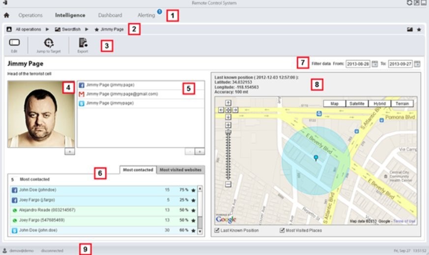 Mit Überwachungsprogrammen wie Remote Control System können Polizisten Standorte und Verbindungen zwischen Zielpersonen visualisieren. Darum speichern Swisscom und Co.&nbsp;wer, wo mit wem kommunizier ...