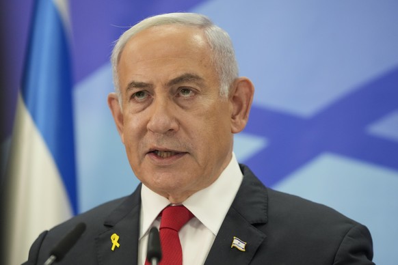 FILE - Israeli Prime Minister Benjamin Netanyahu speaks during a press conference in Jerusalem, Dec. 9, 2024. (AP Photo/Maya Alleruzzo, Pool, File)