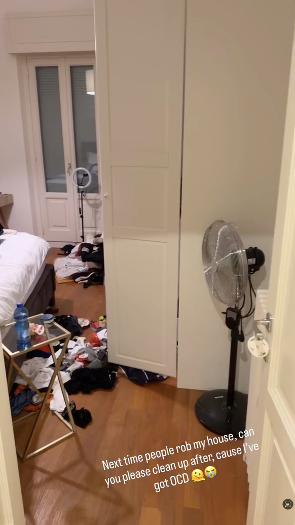 Alisha Lehmann zeigt das Chaos nach dem Einbruch in ihrem Haus in Como.