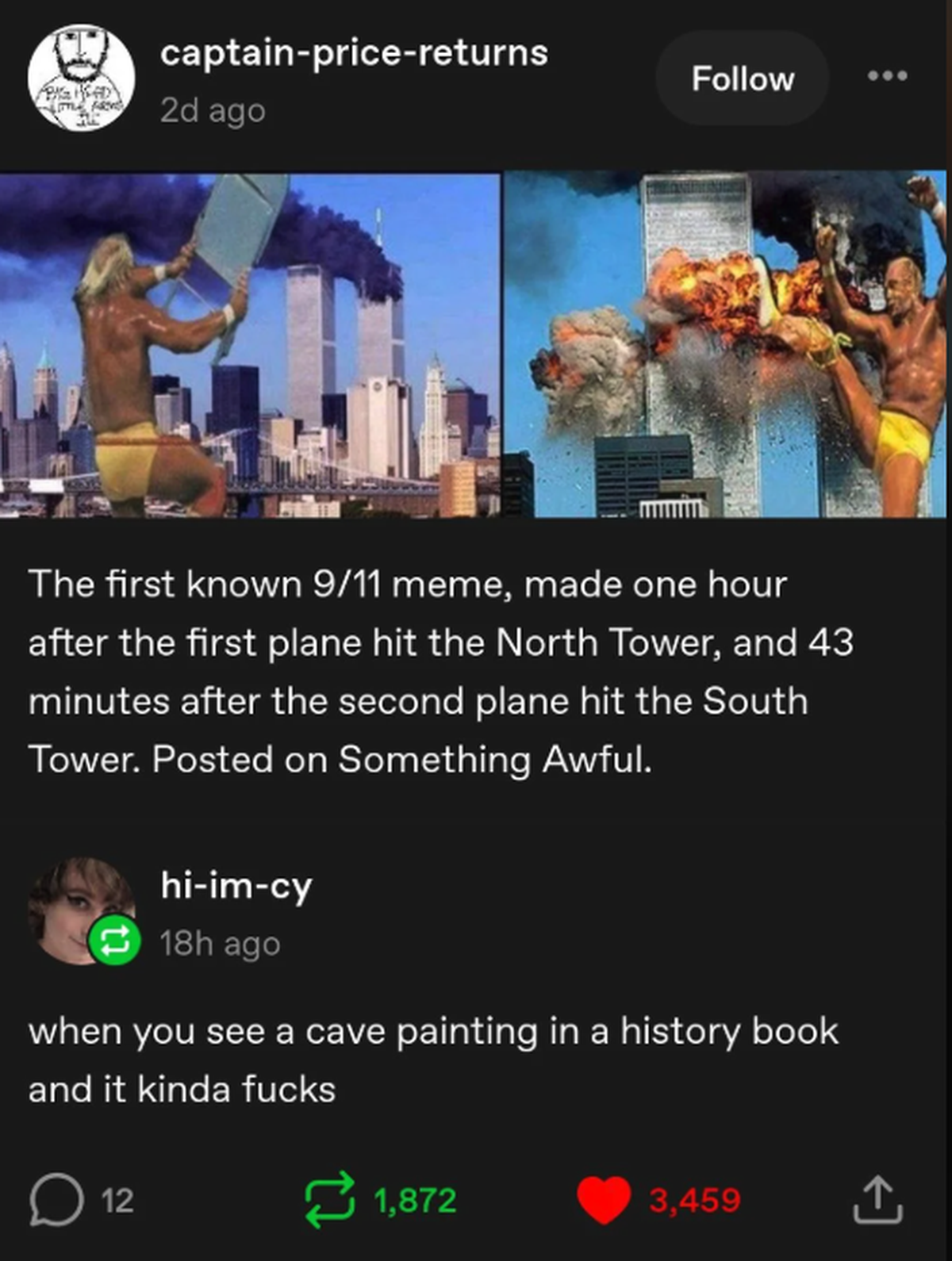 9/11 Meme

https://preview.redd.it/the-ancient-texts-v0-028k8i5qaiph1.jpeg?width=1080&amp;crop=smart&amp;auto=webp&amp;s=ac2972653385d14227f48c79157f2b89bcff3ad7