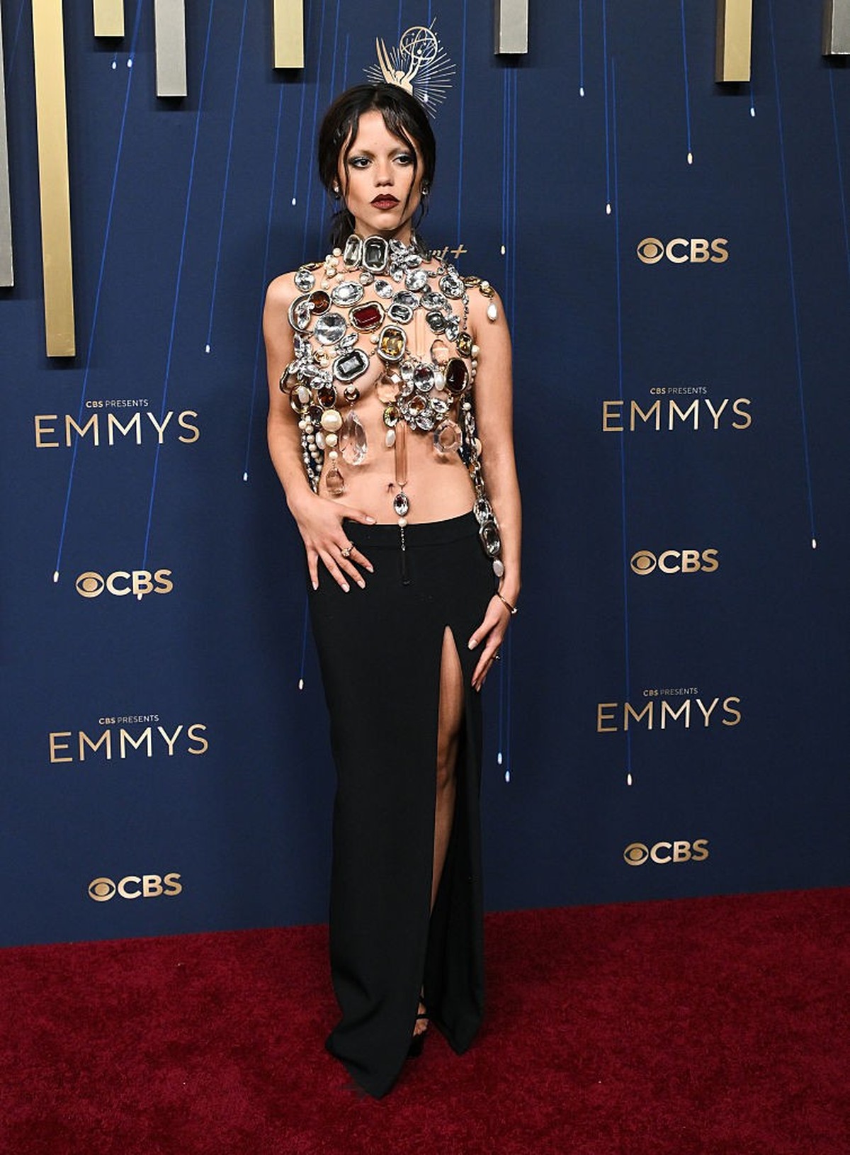 Jenna Ortega at the 77th Primetime Emmy Awards held at the Peacock Theater on September 14, 2025 in Los Angeles, California. (Photo by Michael Buckner/Variety via Getty Images)