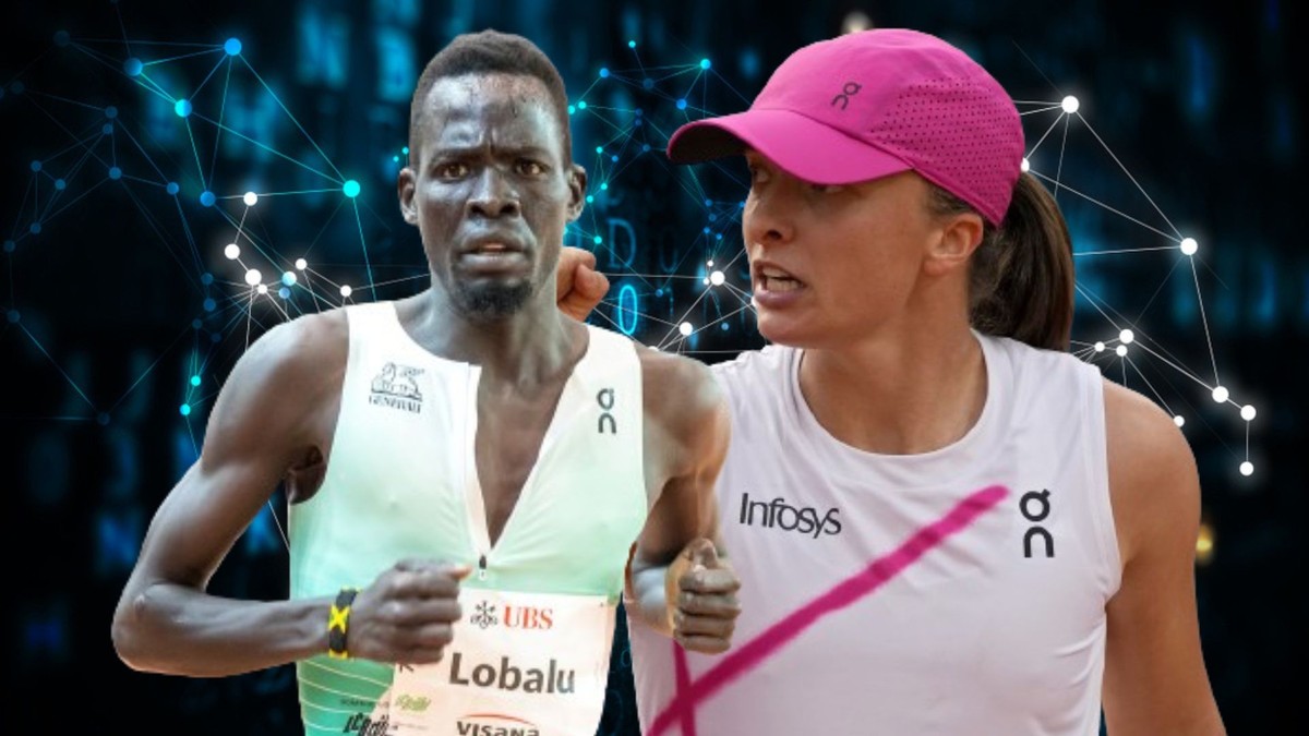 Le coureur de fond Dominic Lobalu (à gauche) et la tenniswoman Iga Swiatek sont sous contrat avec On.