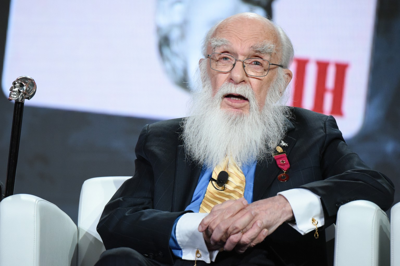 Magician James Randi participates in the &quot;An Honest Liar&quot; panel at the PBS Winter TCA on Monday, Jan. 18, 2016, in Pasadena, Calif. (Photo by Richard Shotwell/Invision/AP)