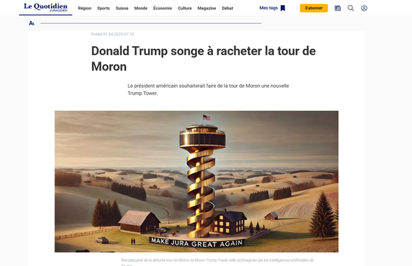 Donald Trump interessiert sich jetzt auch schon für den Kanton Jura.