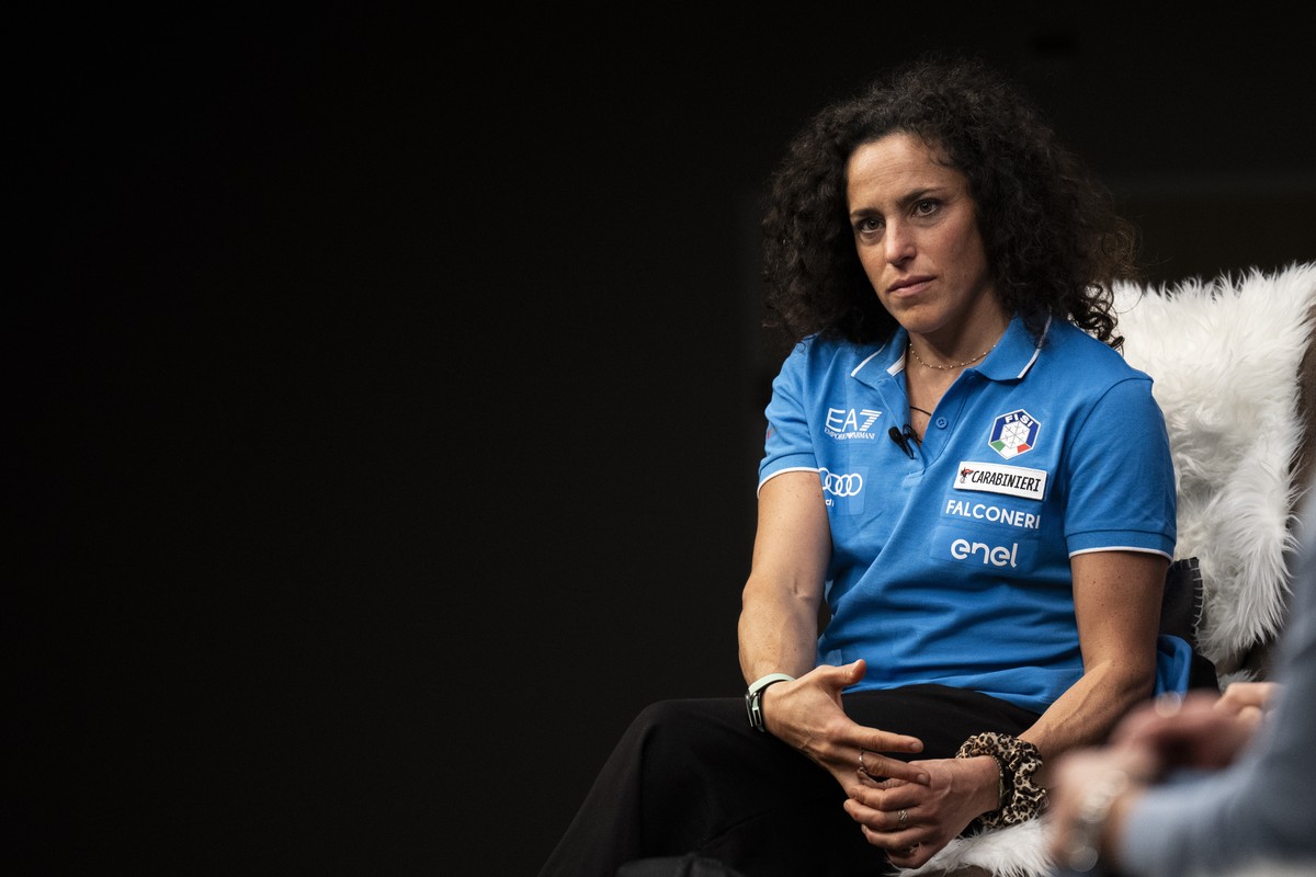 epa12478443 Federica Brignone from Italy pictured during a press event prior the FIS Alpine Ski World Cup season in Soelden, Austria, 24 October 2025. The Alpine Skiing World Cup season 2025/26 will b ...