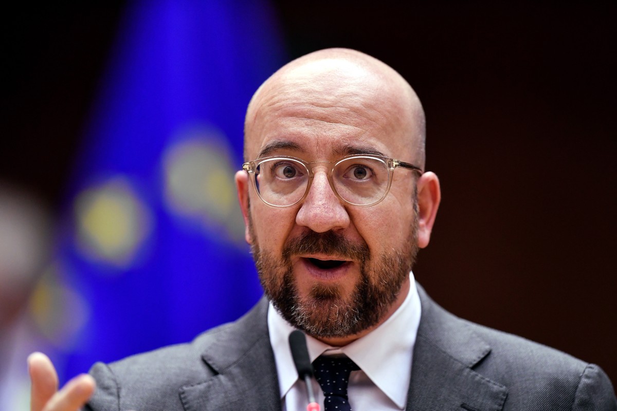epa08887078 President of the European Council Charles Michel speaks at European Parliament, in Brussels, Belgium, 16 December 2020. EPA/JOHN THYS / POOL