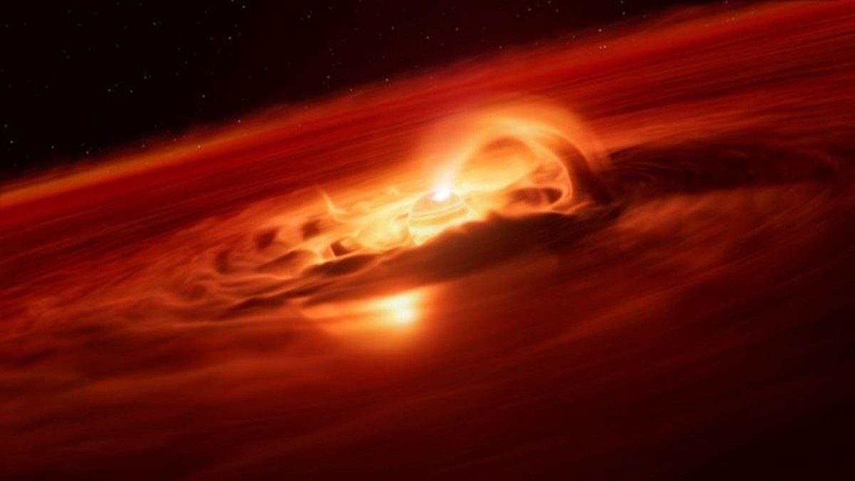 Une vue d'artiste de la fascinante planète vagabonde Cha 1107-7626.