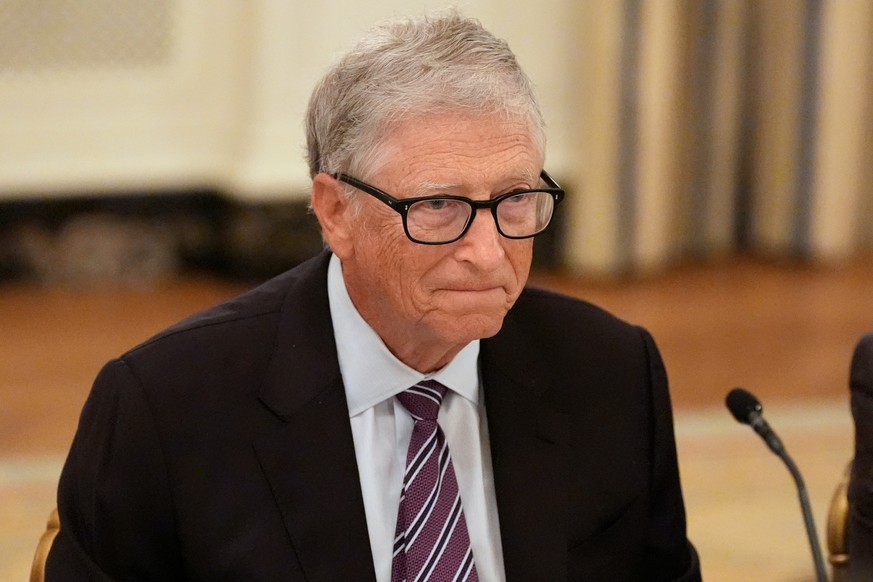 FILE - Microsoft's Bill Gates attends a dinner with President Donald Trump in the State Dining Room of the White House, Sept. 4, 2025, in Washington. (AP Photo/Alex Brandon, File)
Bill Gates