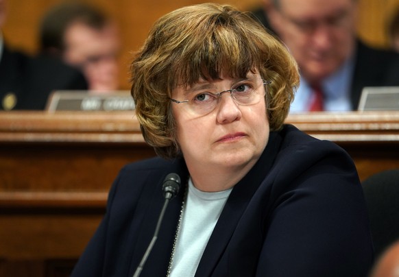 Phoenix prosecutor Rachel Mitchell listens during opening statements before Christine Blasey Ford testifies to the Senate Judiciary Committee on Capitol Hill in Washington, Thursday, Sept. 27, 2018. ( ...