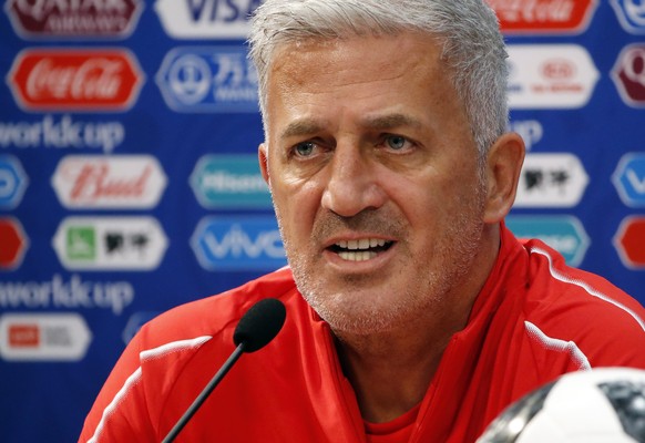 epa06841779 Switzerland&#039;s head coach Vladimir Petkovic attends a press conference in Nizhny Novgorod, Russia, 26 June 2018. Switzerland will face Costa Rica in the FIFA World Cup 2018 Group E pre ...