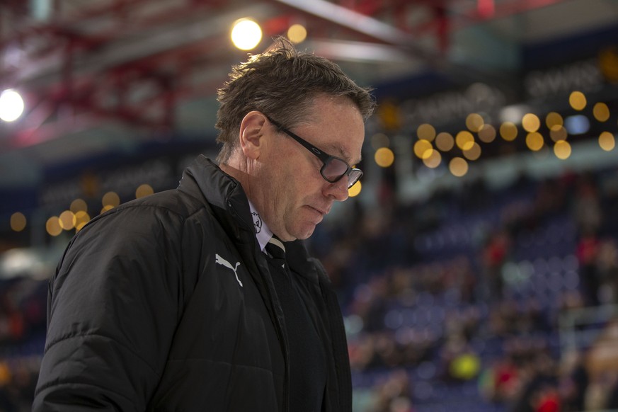 Geneve-Servette HC Cheftrainer Chris McSorley waehrend dem Eishockey-Meisterschaftsspiel der National League zwischen den SC Rapperswil-Jona Lakers und Geneve-Servette HC am Freitag, 22. Februar 2019, ...