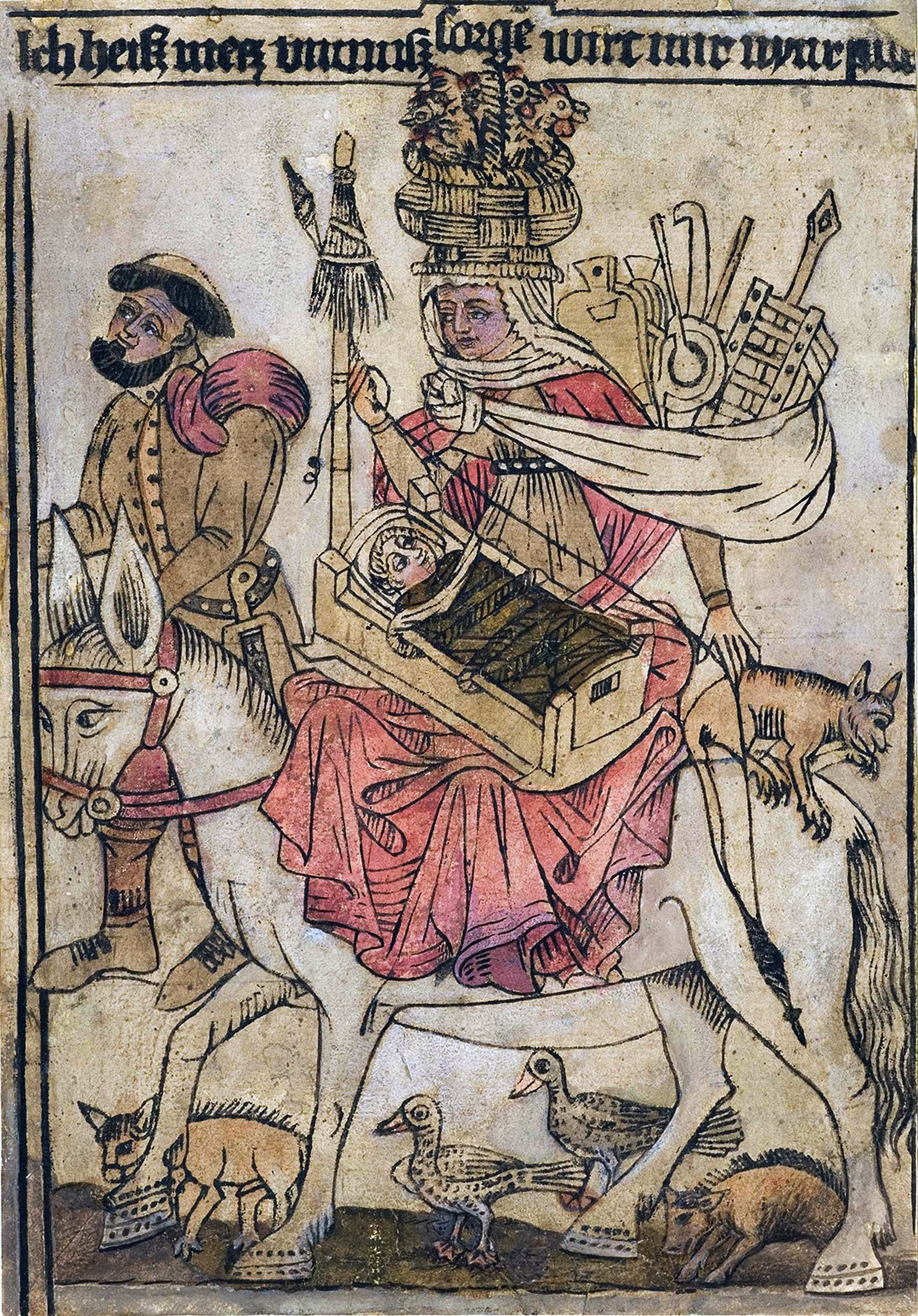Metz Unmusz, kolorierter Einblattholzschnitt, um 1420.