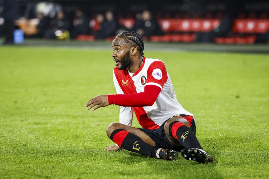 epa12770215 Raheem Sterling of Feyenoord reacts during the Dutch Eredivisie match between Feyenoord and Telstar in Rotterdam, Netherlands, 22 February 2026. EPA/BAS CZERWINSKI