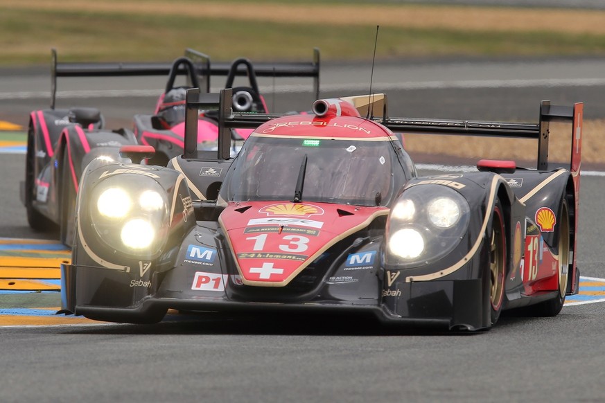 The Lola B12/60-Toyota No13 driven by Mathias Beche of Switzerland, Andrea Bellichi of Italy and Cong Fu Cheng of China is seen in action during the free practice session of the 90th 24-hour Le Mans e ...