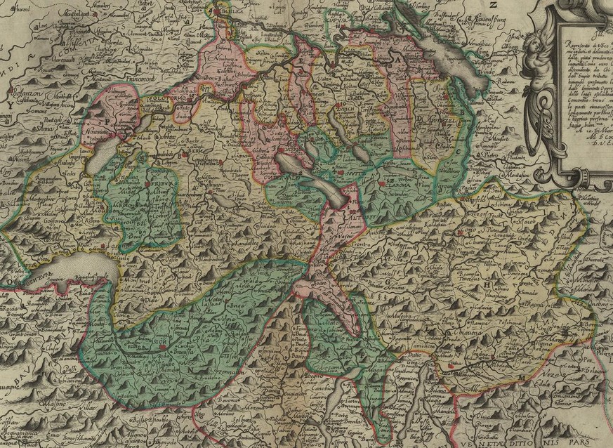 Das Gebiet der heutigen Schweiz um 1622.