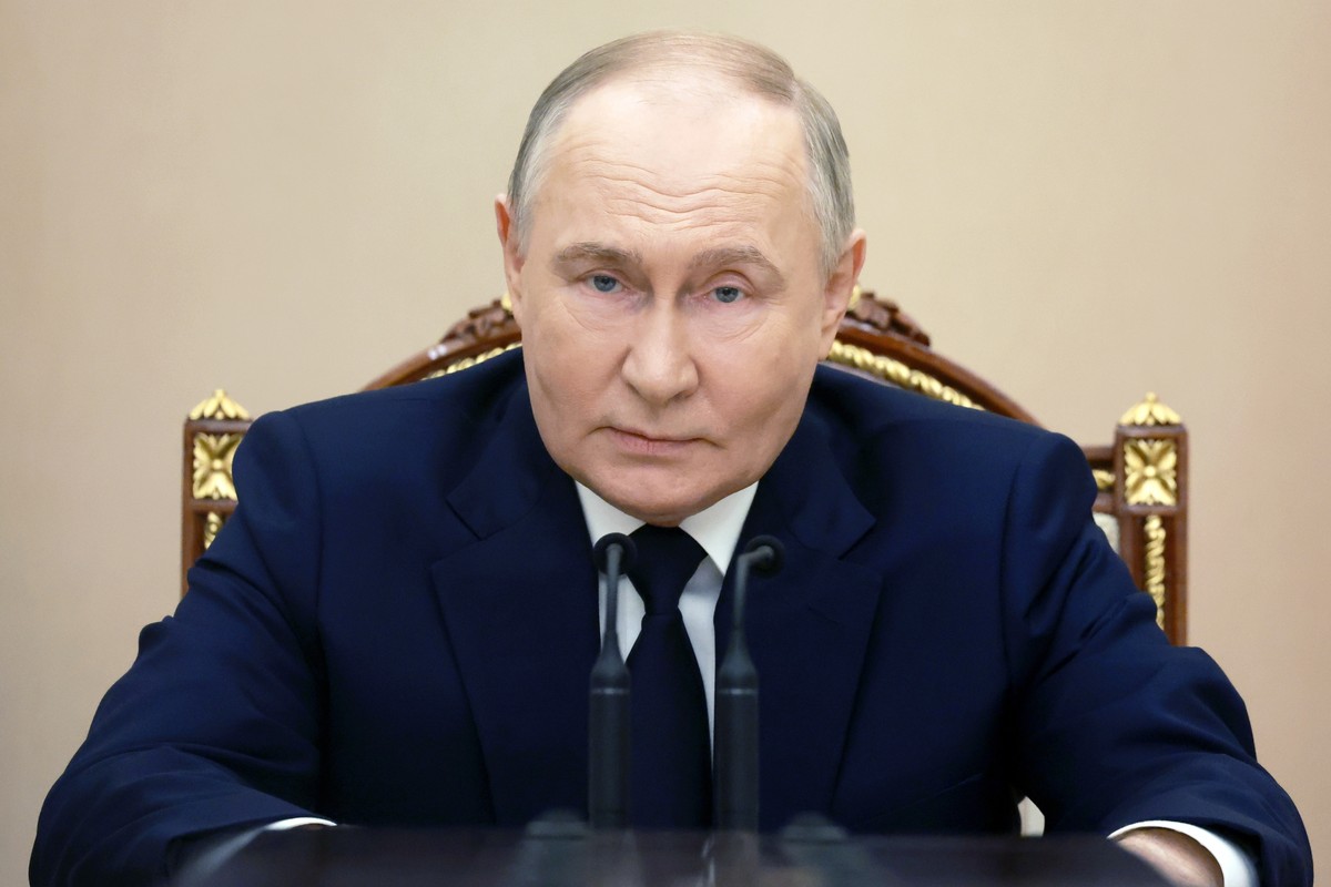 FILE - Russian President Vladimir Putin speaks during a meeting with commanders of military districts at the Kremlin in Moscow, Russia, on May 15, 2024. The ICC issued an arrest warrant for Russian pr ...