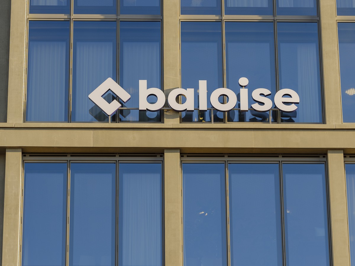 ARCHIVBILD ZUR FUSION ZWISCHEN BALOISE UND HELVETIA --- Das Logo der Baloise Versicherung am Hauptsitz im Baloise Park, fotografiert am Dienstag, 6. Dezember 2022 in Basel. (KEYSTONE/Christian Beutler ...