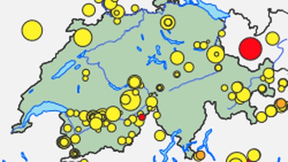 Erdbeben-Übersicht in einer Karte des SED.&nbsp;
