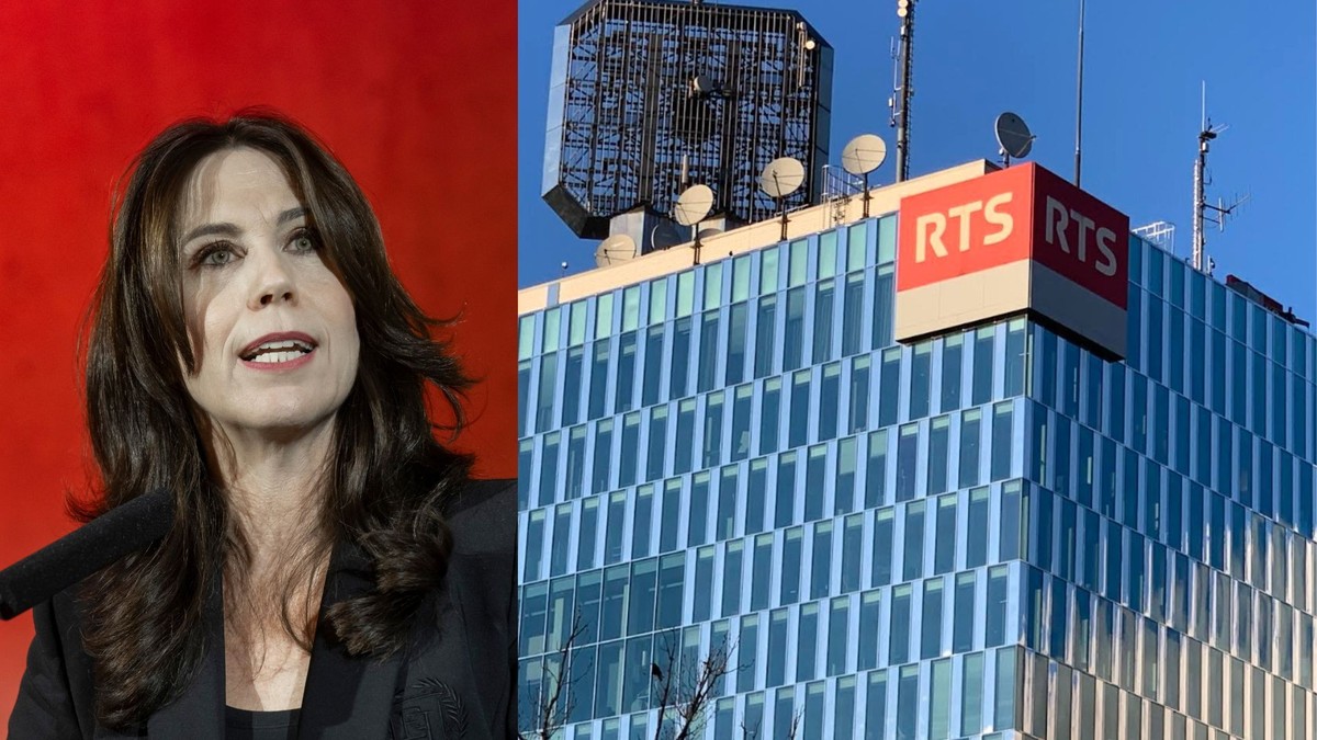 Susanne Wille, la directrice générale de la SSR. La tour RTS à Genève.