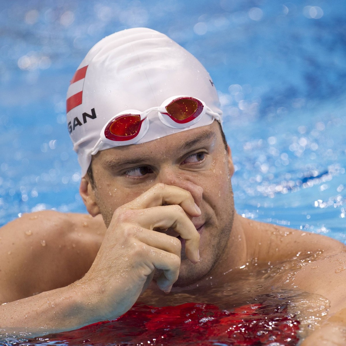 Bildnummer: 11079397 Datum: 30.07.2012 Copyright: imago/Annegret Hilse
Verschnupft? Markus ROGAN (AUT) Training von Markus ROGAN im Aquatics Center 4.Wettkampftag: am 30.07.2012. Olympische Sommerspi ...