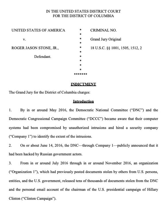 Roger Stone Indictment