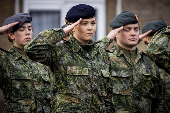 epa12674679 Dutch Princess Amalia during the completion of General Military Training (AMO) at the Ministry of Defence, in Ermelo, Netherlands, 23 January 2026. Princess Amalia has completed General Mi ...