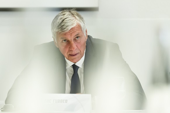 Marc Furrer, Praesident Swiss Ice Hockey, anlaesslich der Vorsaison-Medienkonferenz Swiss Ice Hockey Federation am PostFinance-Hauptsitz in Bern am Freitag 5. August 2016. (PPR/Ben Zurbriggen)