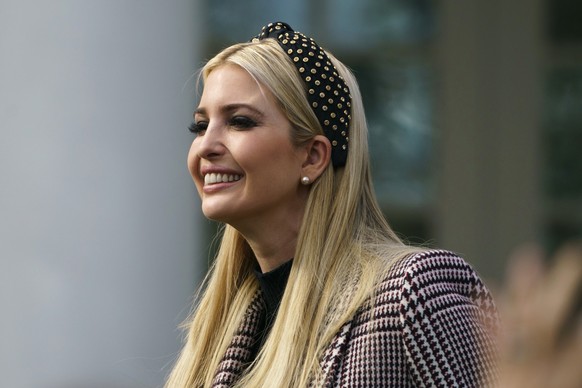 FILE - In this Nov. 20, 2018, file photo, Ivanka Trump, the daughter of President Donald Trump, arrives for a ceremony to pardon the National Thanksgiving Turkey in the Rose Garden of the White House  ...