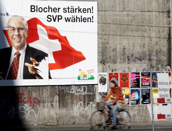 Mit der Blocher-Kampagne gewann die SVP die Wahlen 2007.