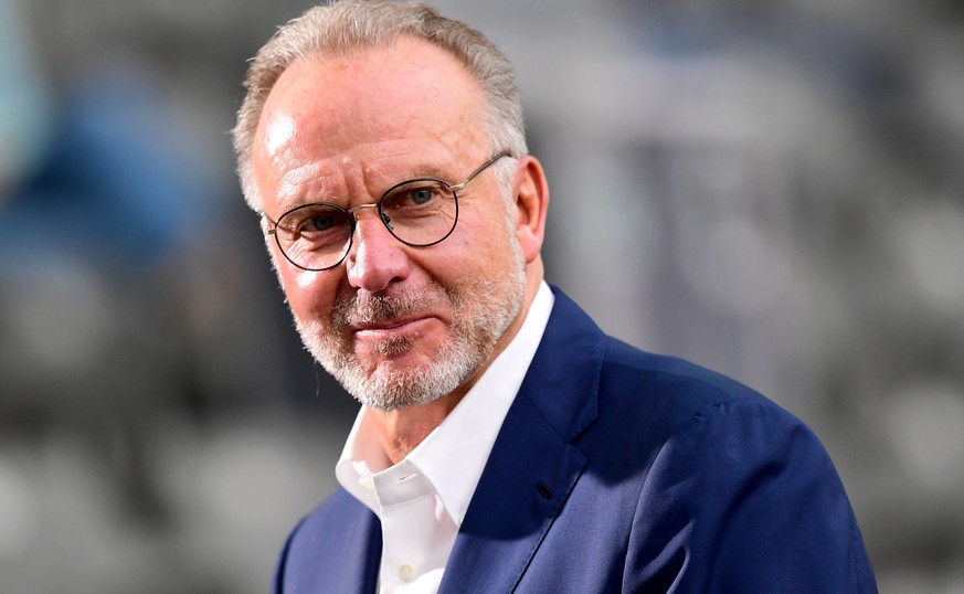 epa08527240 Bayern Munich chairman of the board Karl-Heinz Rummenigge prior to the German DFB Cup final soccer match between Bayer Leverkusen and Bayern Munich in Berlin, Germany, 04 July 2020. EPA/RO ...