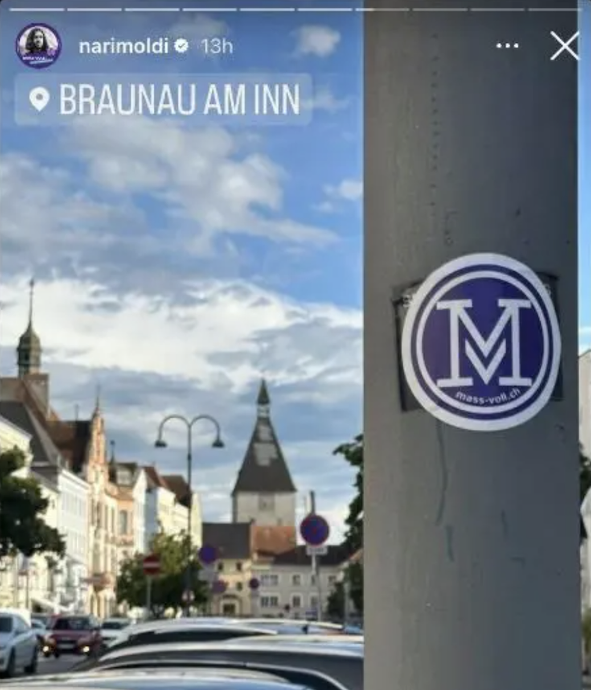 Nicolas Rimoldi a fait une halte à Braunau-am-Inn.