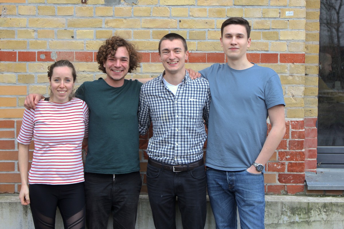 Das Team hinter tip me: Helen Deacon, Jonathan Funke, Robin Collin und Oliver Sonnenwald.
