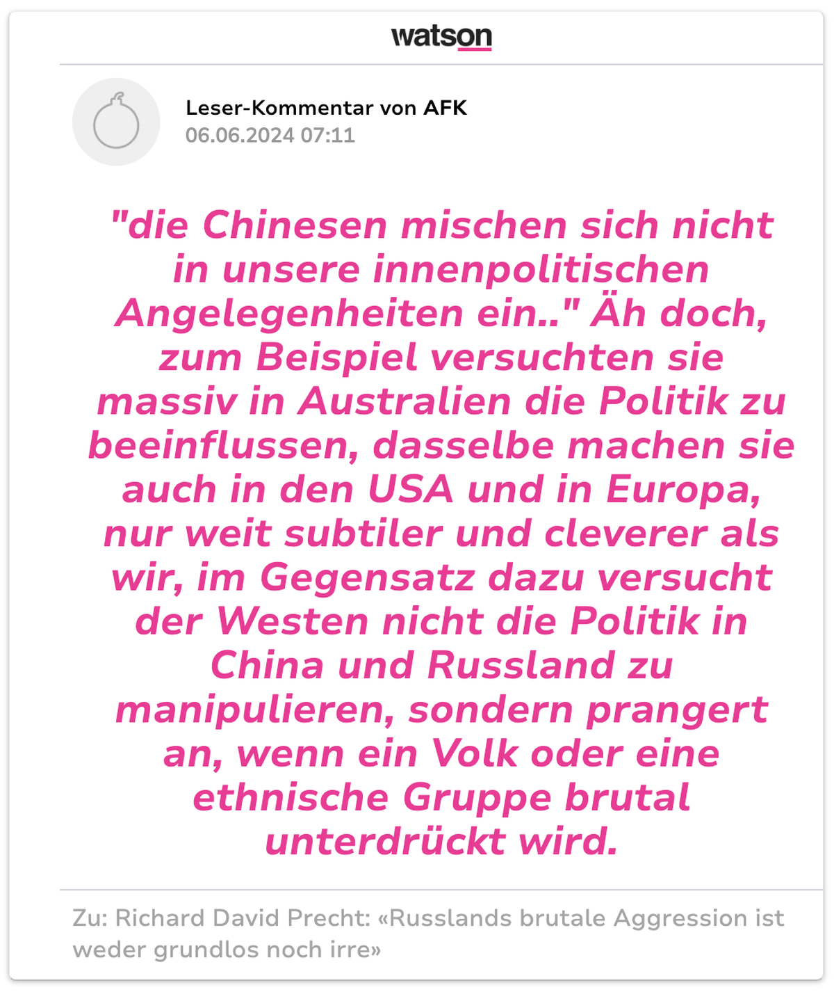 User-Kommentar zu Richard David Precht