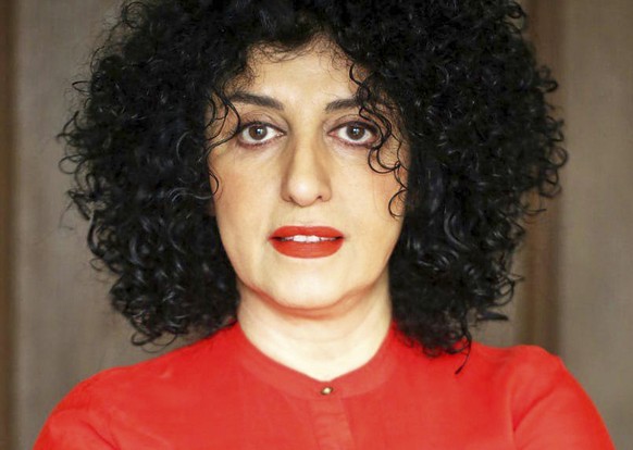 In this photo released by the Narges Foundation Archive, Narges Mohammadi poses for a portrait on March 4, 2025 in an undisclosed location. (Nooshin Jafari/Narges Foundation Archive via AP)
Mideast Wa ...