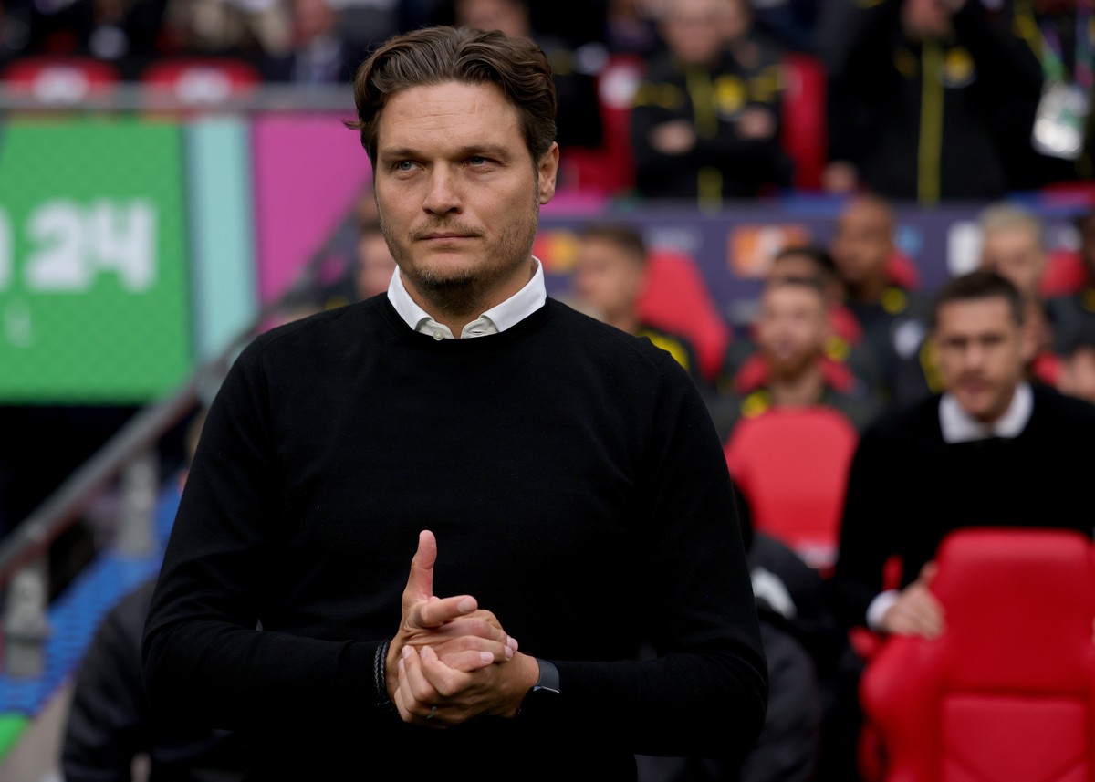 epa11384495 eDortmund head coach Edin Terzic before the UEFA Champions League final match of Borussia Dortmund against Real Madrid, in London, Britain, 01 June 2024. EPA/NEIL HALL