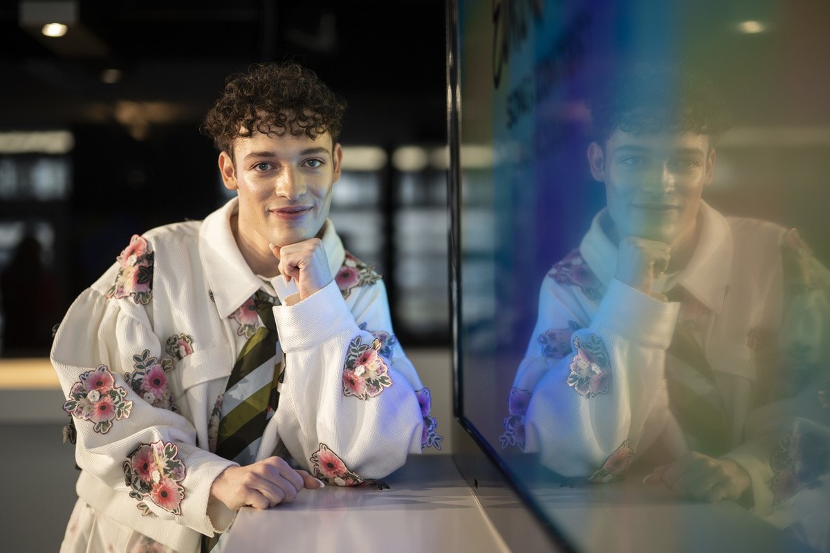 Musiker Nemo vertritt die Schweiz am Eurovision Song Contest, ESC, 2024 in Schweden, aufgenommen am Donnerstag, 29. Februar 2024 in Zuerich.
