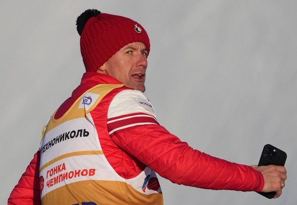Russia Cross-Country Champions Race 8838609 04.01.2025 Russian national team, Nationalteam �s coach Yegor Sorin looks on during the men s 8 km cross-country skiing qualification sprint at the Race of  ...