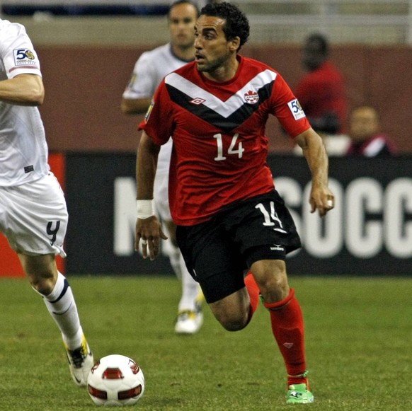 Bildnummer: 08000135 Datum: 07.06.2011 Copyright: imago/Icon SMI
7 June 2011: United States midfielder Michael Bradley (4) pursues Canada s forward Dwayne De Rosario (14) during the first half of a C ...