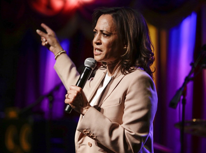 Democratic presidential candidate Sen. Kamala Harris, D-Calif., speaks to supporters Wednesday, July 10, 2019, in the Brooklyn borough of New York. (AP Photo/Frank Franklin II)
Kamala Harris